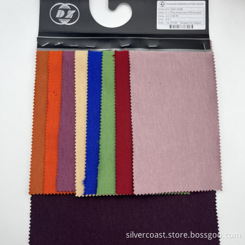 Multi -Farben Polyester Französisch Terry P/D gebürstete Stoff